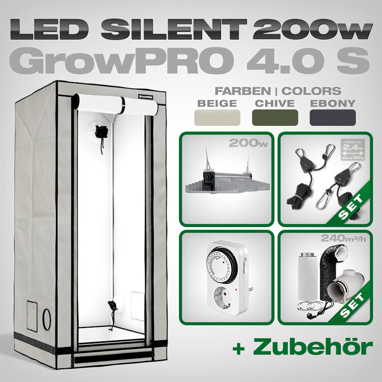 Grow Tent Complete Kit LED GrowPRO 4.0 S + 1x EVO 3-80 1.5 – Growmart